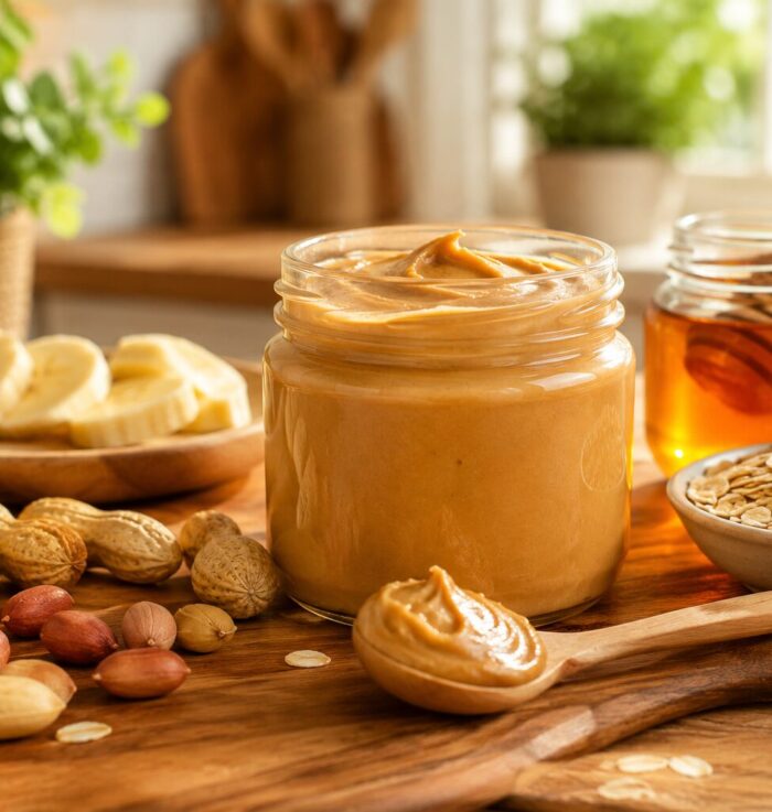 عسل وزبدة الفول السوداني للدايت من Natural Organic Honey