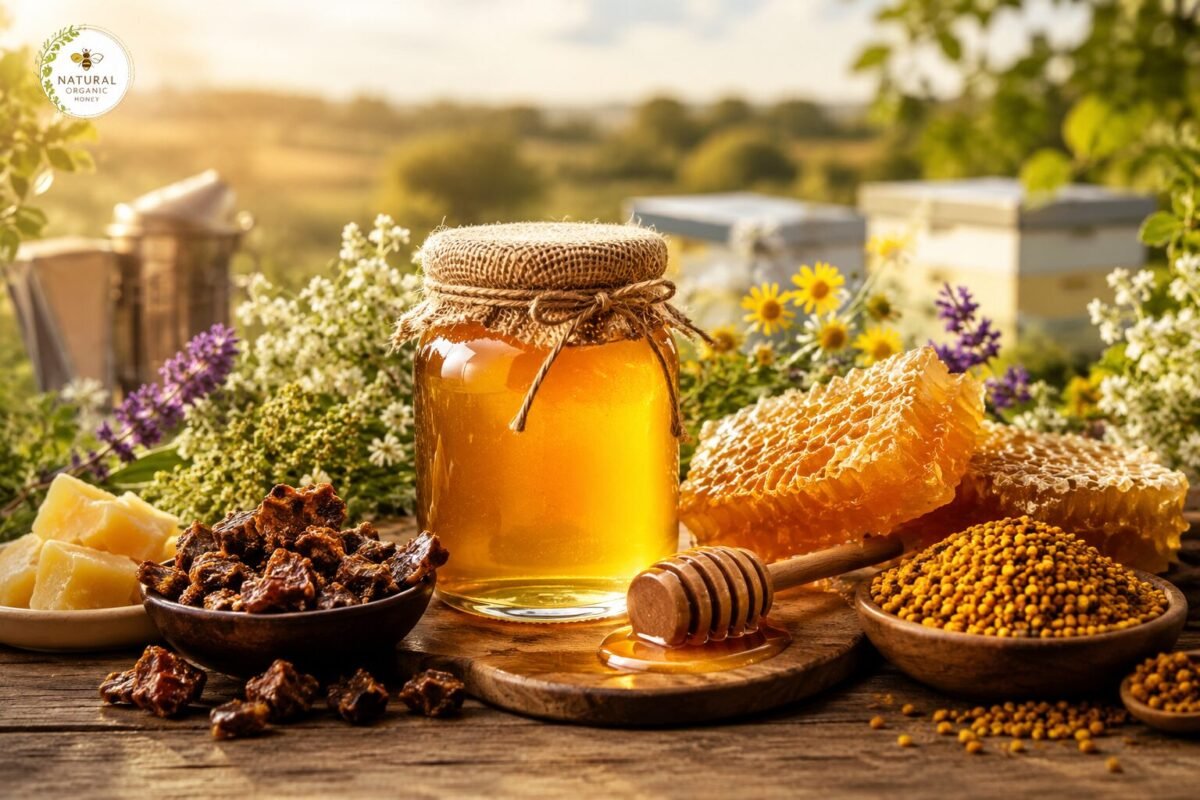 عسل سدر طبيعي مع مكملات النحل من Natural Organic Honey