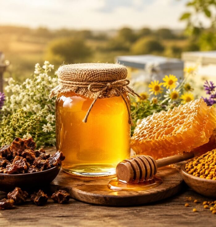 عسل سدر طبيعي مع مكملات النحل من Natural Organic Honey