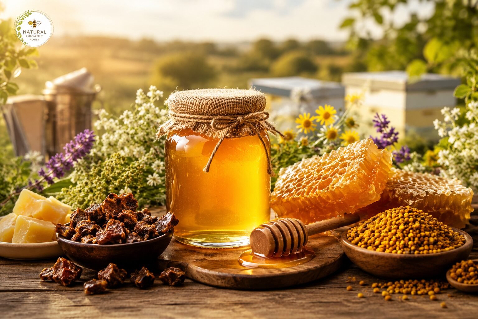 عسل سدر طبيعي مع مكملات النحل من Natural Organic Honey