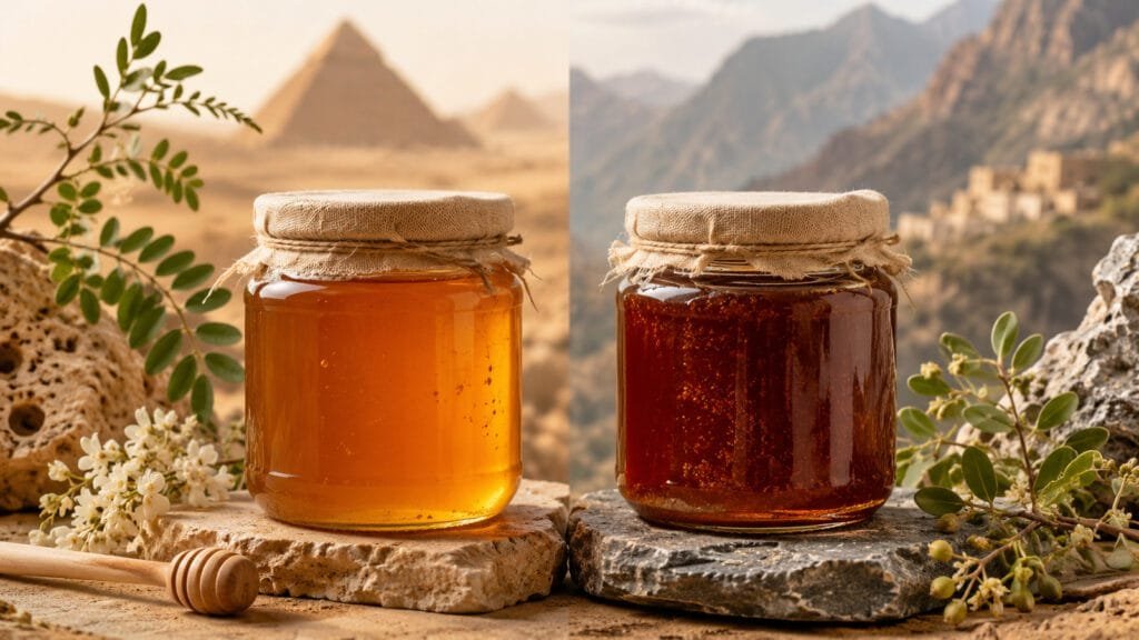 عسل السدر الجبلي المصري واليمني الفرق والأسعار من Natural Organic Honey