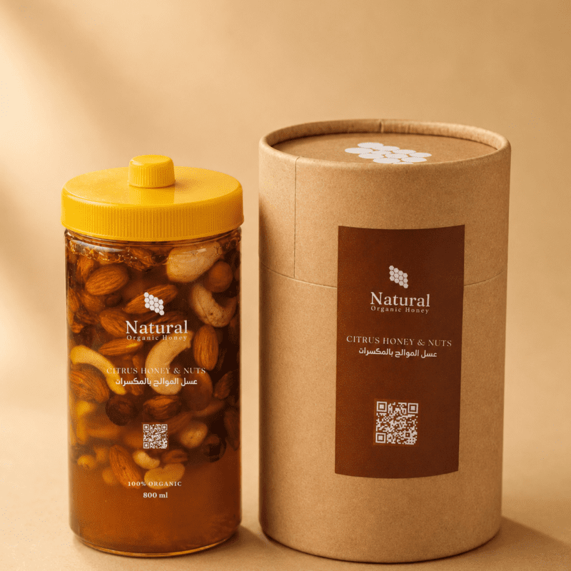 عسل موالح بالمكسرات من Natural Organic Honey - عسل بالمكسرات موالح