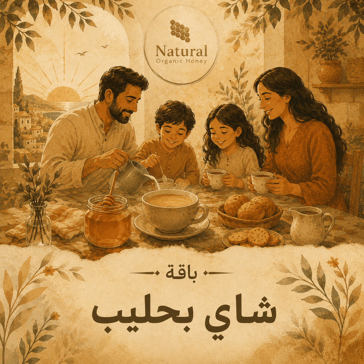باقة شاي بحليب من Natural Organic Honey - باقة شاي بحليب