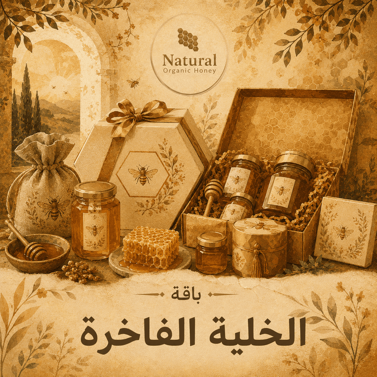 باقة الخلية الفاخرة من Natural Organic Honey - باقة الخلية الفاخرة