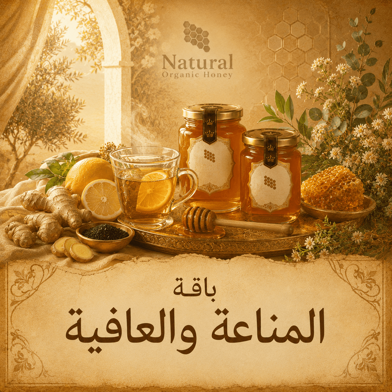 باقة المناعة والعافية من Natural Organic Honey - باقة المناعة والعافية